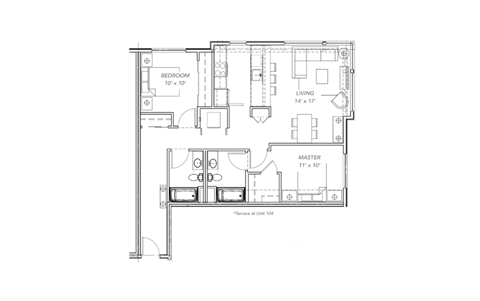 the floor plan of the renovated apartment